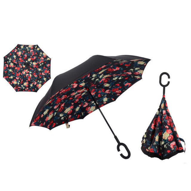 Windproof Reverse Folding Umbrella